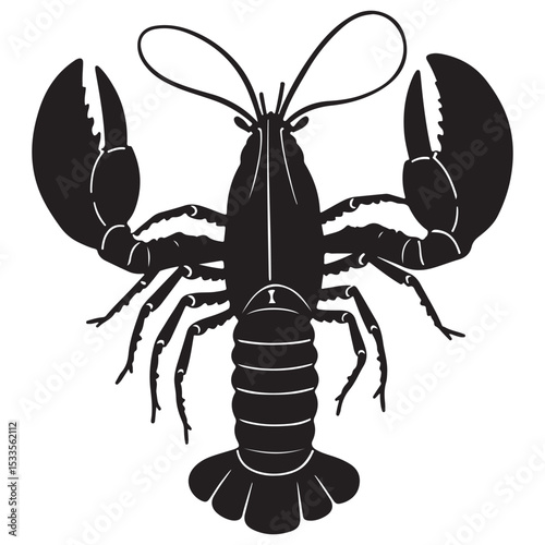  lobster silhouette on white background. vector illustration eps 10