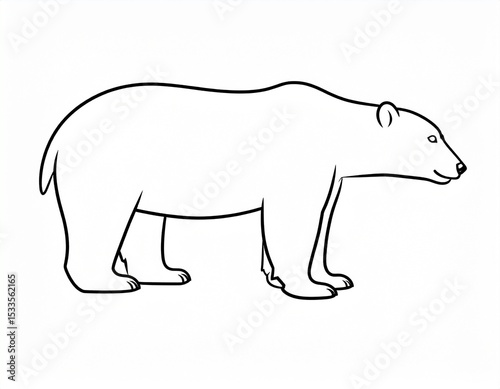 polar bear side profile view, isolated background. Generative Ai