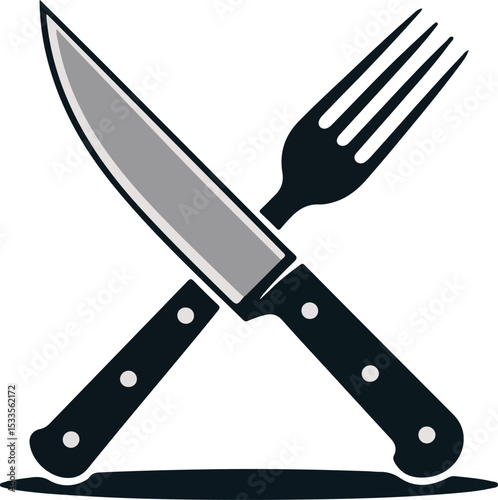 Crossed Knife and Fork Graphic logo design