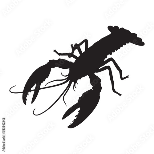  lobster silhouette on white background. vector illustration eps 10