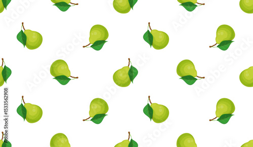 Pear seamless pattern. Fruit background. Beautiful vector print.
