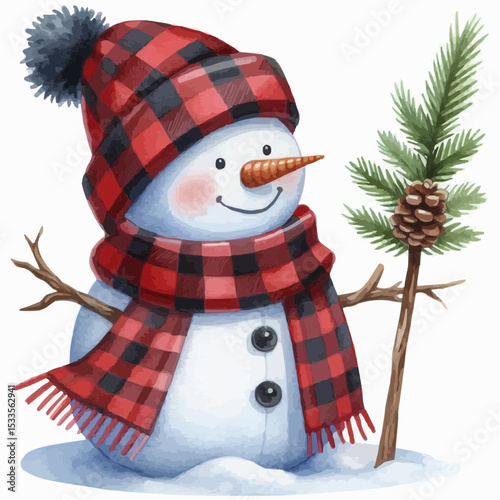 snowman with a broom