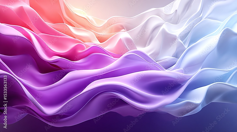 Obraz premium Close-up view of vibrant silk abstract art dynamic colors in a serene environment
