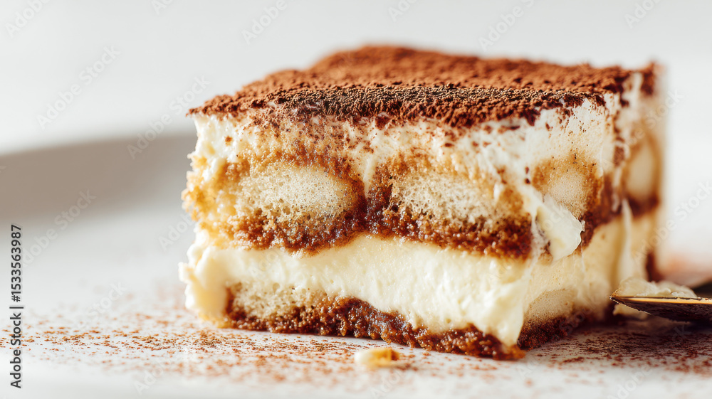 Layering tiramisu dessert with cream Layering tiramisu dessert with cream