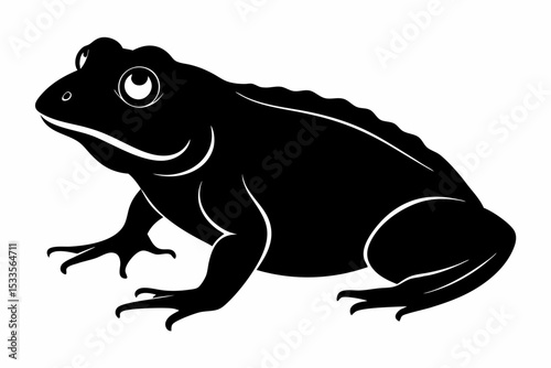 cane toad sihouette black vector