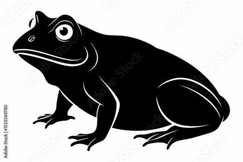 cane toad sihouette black vector