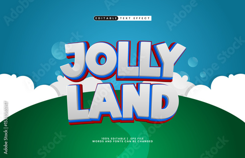 jolly land editable text effect with a play and kids text effect