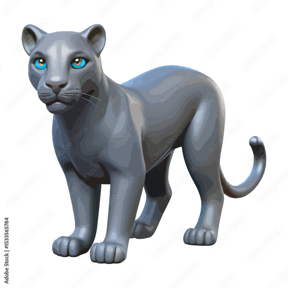 Obraz premium 3D style Panther vector art.