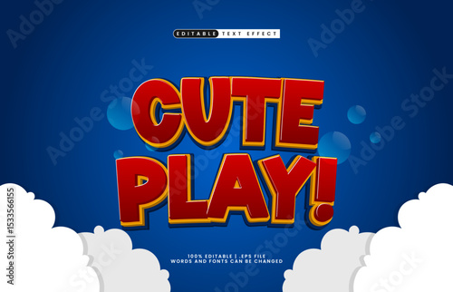 cute play editable text effect with a play and kids text effect