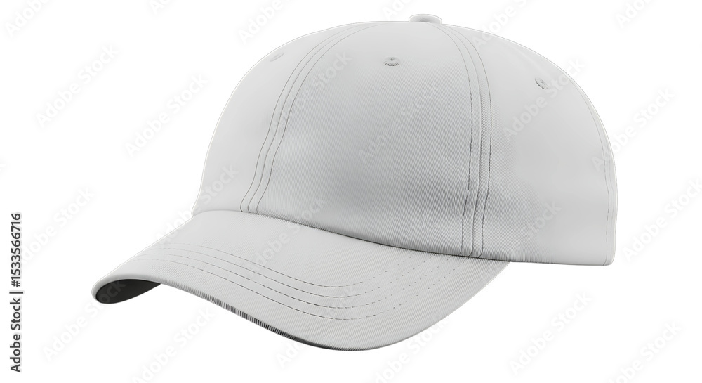 Fototapeta premium A White color cap mockup isolated in transparent background 