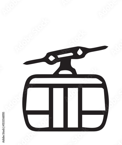 Gondola Cable Car Line Icon for Snow Resorts