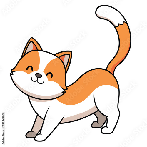 a Japanese Bobtail with a short pom-pom tail stretches, showing its unique tail and graceful form.