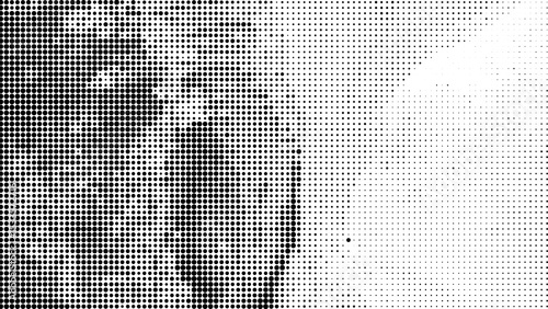 Subtle halftone texture overlay black white monochrome abstract splattered background