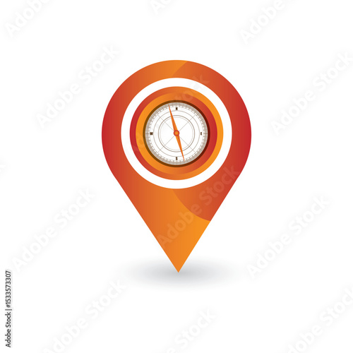 Navigational Compass: A dynamic, modern design of a navigational compass in a location marker. it signifies direction, guidance, and the spirit of adventure.