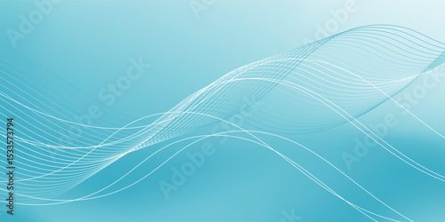Shining wavy twisted lines on blue gradient background. Simple abstract pattern backdrop. Minimal style illustration