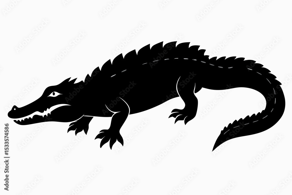 Fototapeta premium crocodile sihouette black vector