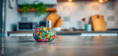 Wallpaper Mural Abstract colorful doypack on kitchen table, blurred background,  product packaging,  bag Torontodigital.ca