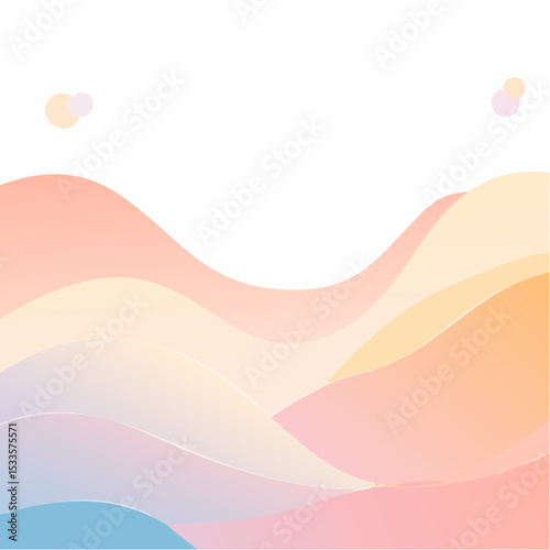 Dreamy sunrise blobs for gentle slides or prints.