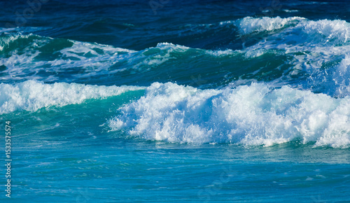 Amazing wave in windy day on mediterranean sea. Texture, abstract, nature, motion background