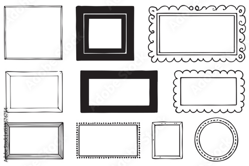 Doodle Frame Collection for Artistic Wall and Craft Ideas Hand Drawn Frame Collection