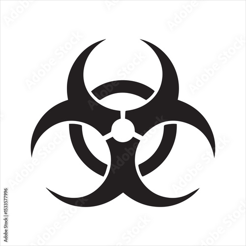 Biohazard Symbol Silhouette Icon – Vector Danger Warning Sign Isolated on White