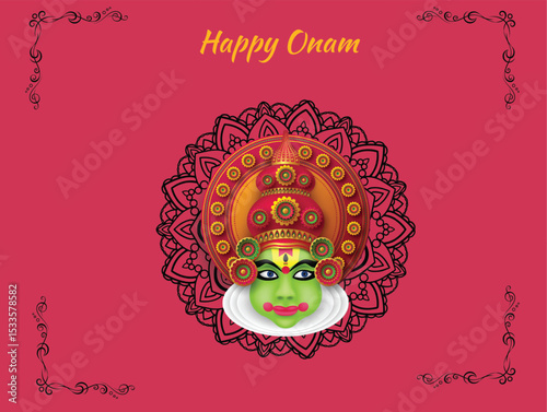 Happy Onam Festival celebration background for Happy Onam festival of South India Kerala