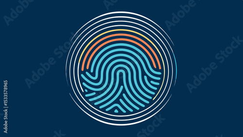 Abstract fingerprint design with a glossy texture and forensic science concept for digital usage
