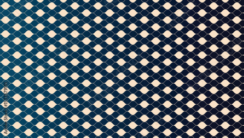Seamless Geometric Vector Pattern with Dark Blue Gradient and Retro Diamond Shapes.