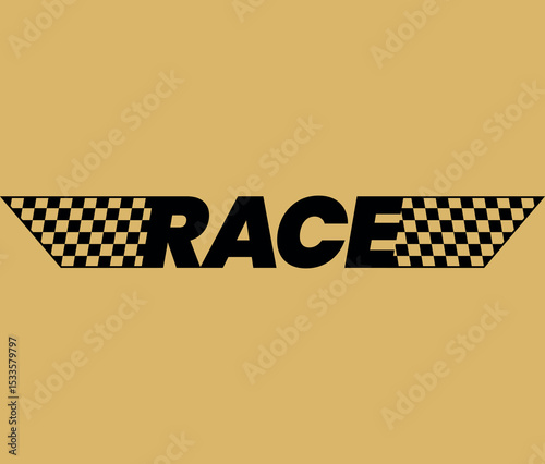 Race Text Design – Speed and Motorsport Banner Illustration
