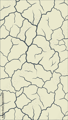 Abstract seamless vector illustration of cracked earth texture in repeating pattern