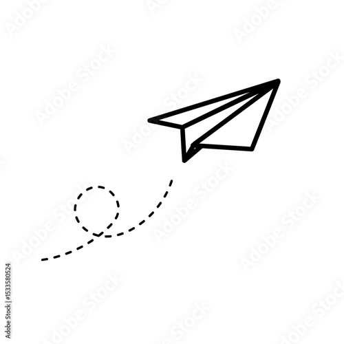 空飛ぶ紙飛行機のイラスト