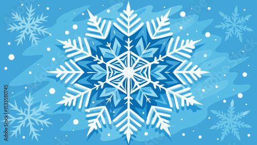 Beautiful hand drawn winter snowflake background with snowflakes for seasonal designs
