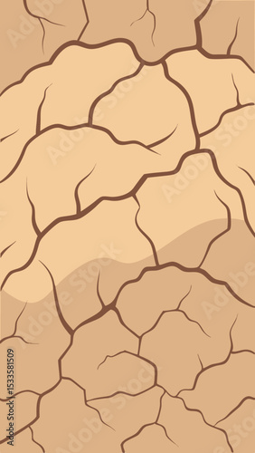 Cracked earth texture illustration in beige tones suitable for various design projects