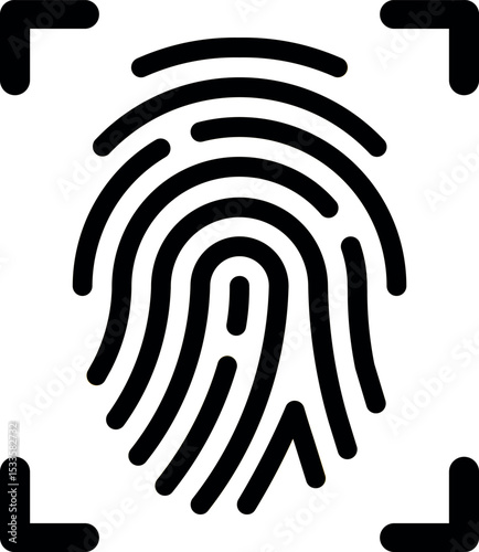 Fingerprint Scan Icon for Security and Identification