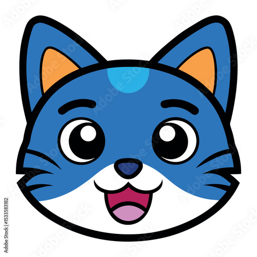 cute cat happy face  Art & Illustration
