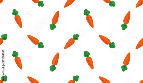 Seamless pattern with carrot, vector illustration of vegetable, healthy vegan food wallpaper