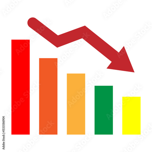 Falling Bar Vector Flat Icon Design