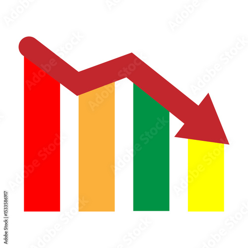 Negative Trend Vector Flat Icon Design