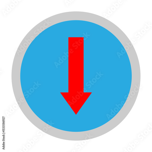 Downward Arrow Vector Flat Icon Design