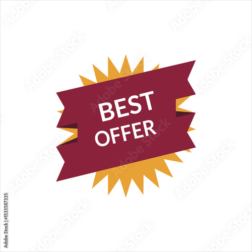 best offer banner with white background and sunburst design