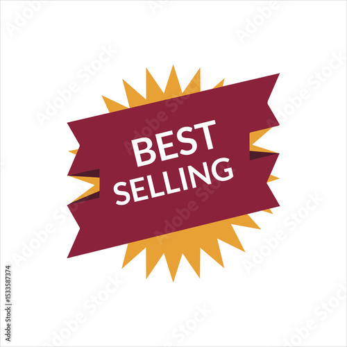 Best Selling Banner with Sunburst Design on White Background