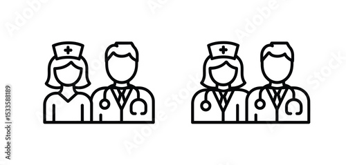 Healthcare professionals icons doctors and nurses