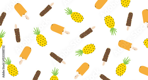 Summer pattern illustration for design. Healthy lifestyle. Delicious background. Vector EPS 10