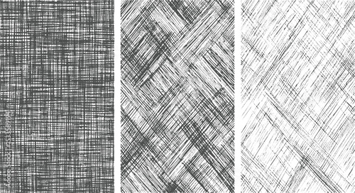 Hand drawn textured backgrounds with varying line thickness and cross hatching patterns suitable for design projects
