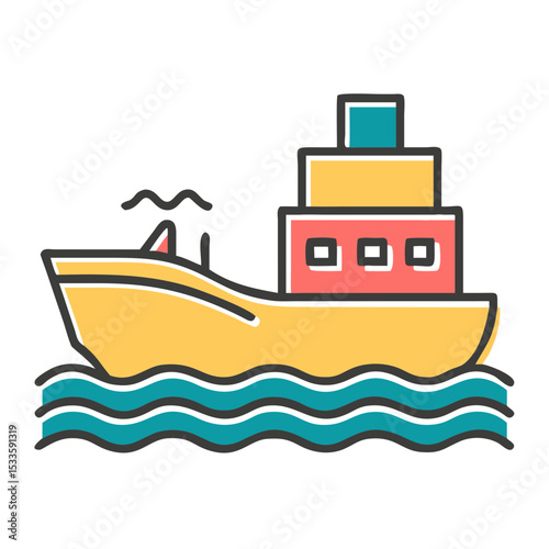 vector illustration of a ship