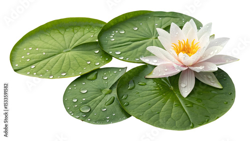 pink water lily isolated on transparent background