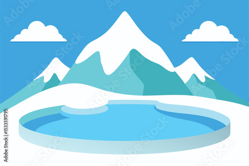 winter landscape with mountains
