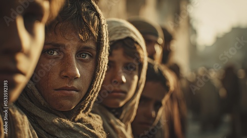 Wallpaper Mural group of ancient Israeli kid girls and boys at ancient time  Torontodigital.ca