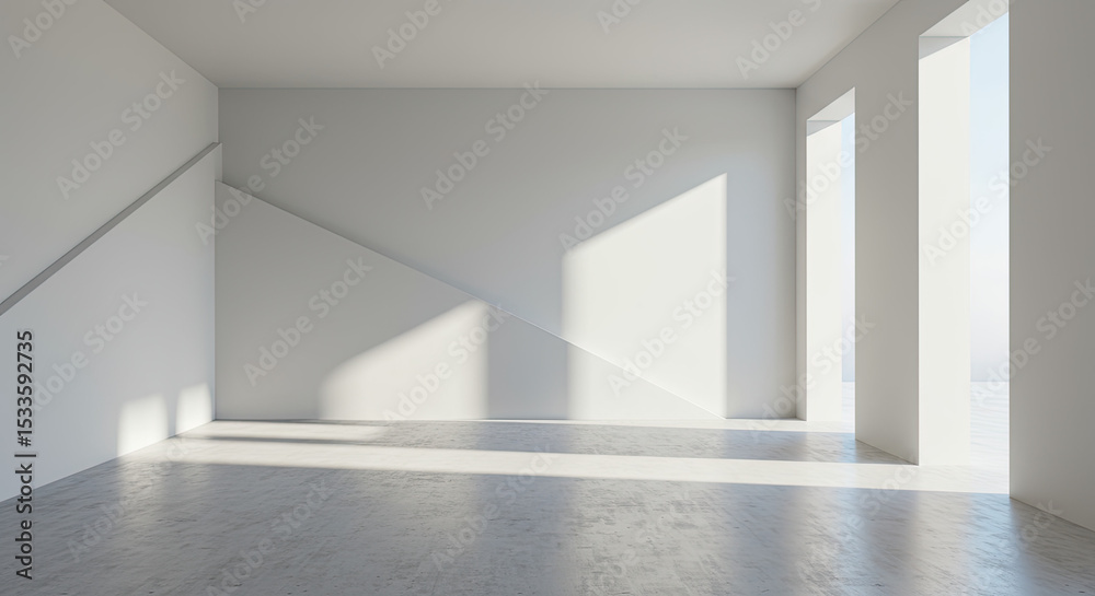 Fototapeta premium Modern style conceptual interior empty room 3d illustration. 3D Illustration