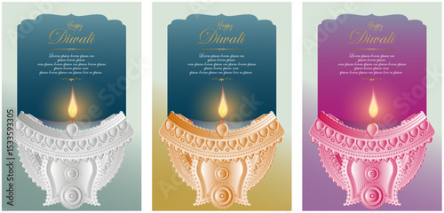 eepavali modern layout design simple and beautiful women color poster banner